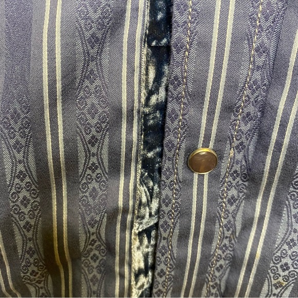 Age Of Wisdom Shirt Pearl Snap Men’s Blue 70’s Vibe Size Medium - Picture 5 of 11